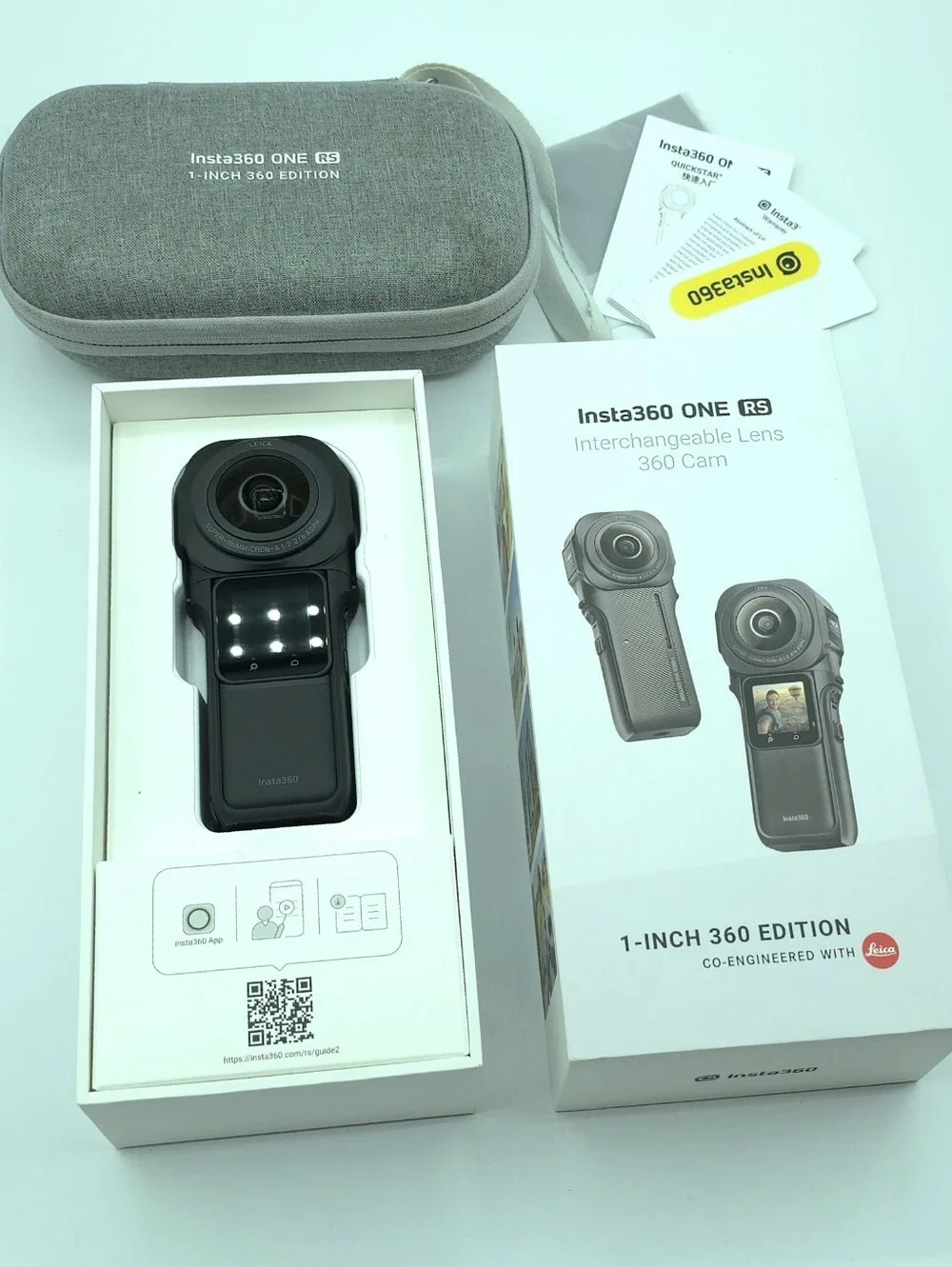 Insta360 ONE RS 1-Inch 360 Edition Leica Camera Complete Set w/ Case & Box